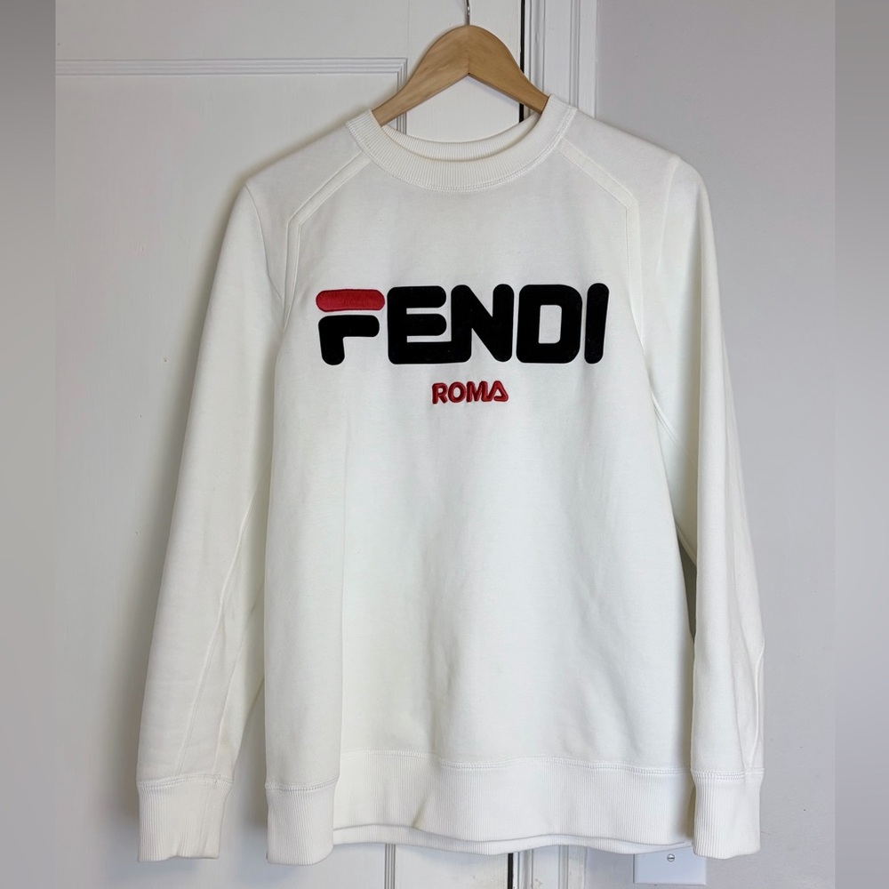 Fendi x FILA Collab White Crewneck